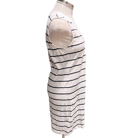 Banana Republic Mini Cotton Dress White/Blue Striped Size S - Picture 4 of 5